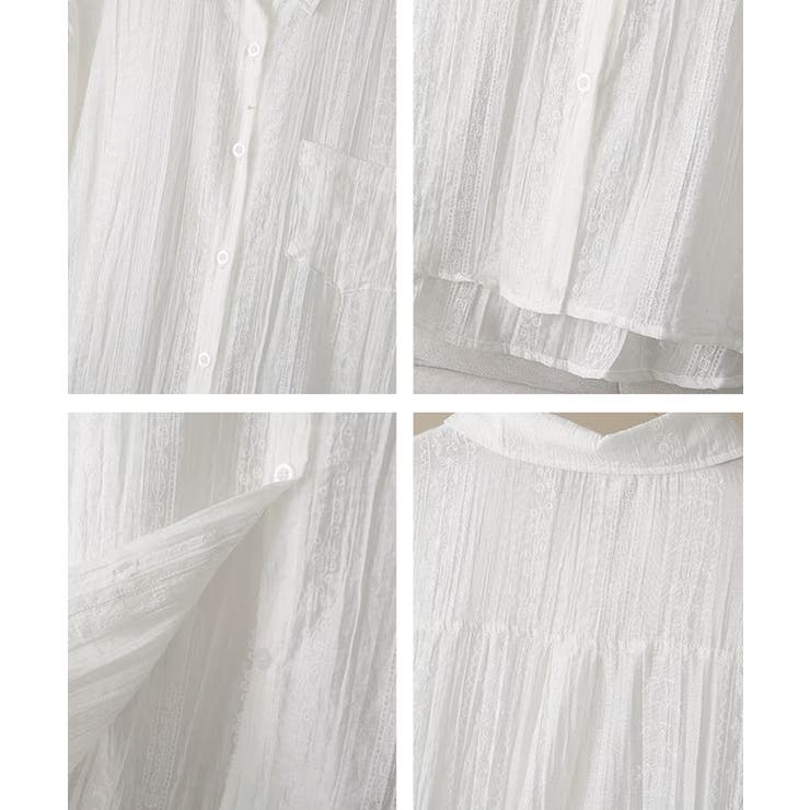 韓国風シアーシャツレース柄ブラウス春夏服 | Miniministore | 詳細画像35 