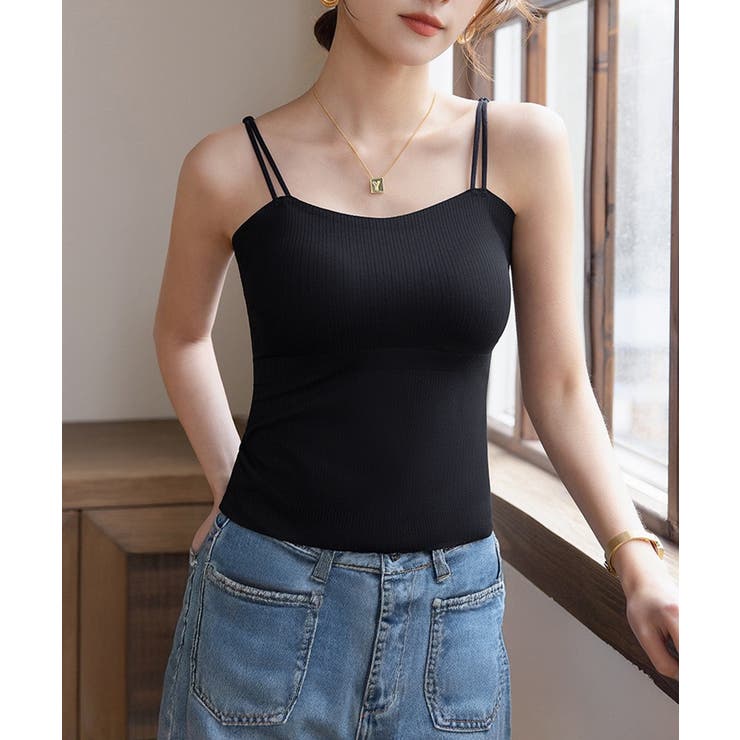 カップ付きキャミソール 韓国風ブラトップ | Miniministore | 詳細画像4 