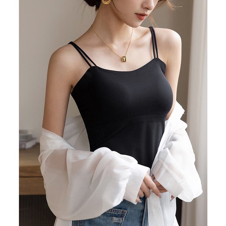 カップ付きキャミソール 韓国風ブラトップ | Miniministore | 詳細画像6 