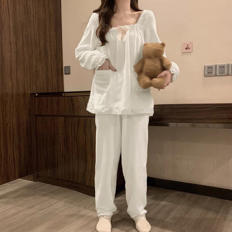 フリースパジャマ 韓国ルームウェア 秋冬 | Miniministore | 詳細画像5 