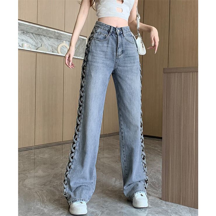 デニムパンツサイドレースアップジーパン | Miniministore | 詳細画像10 