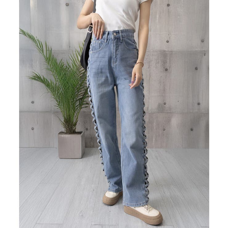 デニムパンツサイドレースアップジーパン | Miniministore | 詳細画像15 