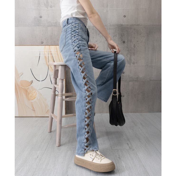 デニムパンツサイドレースアップジーパン | Miniministore | 詳細画像17 