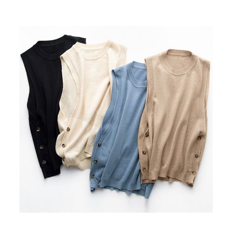 miniministore ニットベスト サイドスリット 春秋重ね着