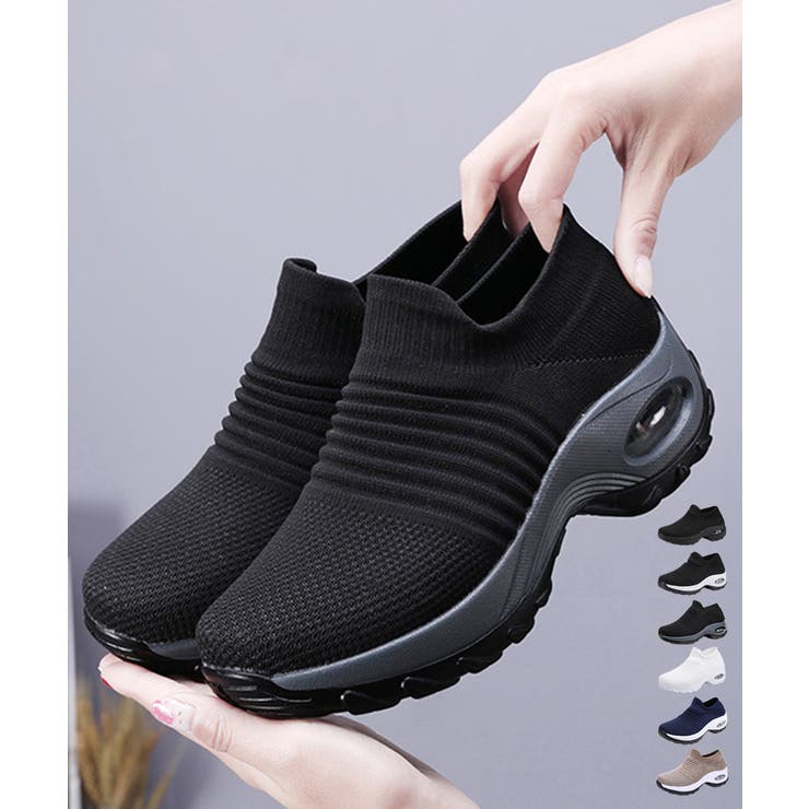 ローカットスニーカー軽量ニットスリッポン | Miniministore | 詳細画像1 