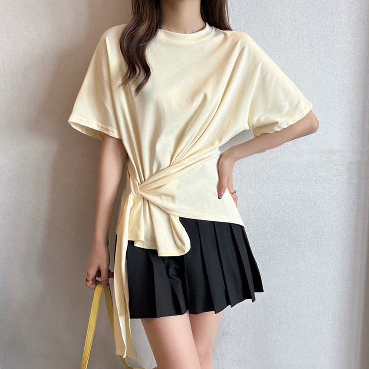 tシャツ 春夏 イレギュラーヘム 半袖[品番：II000008812 