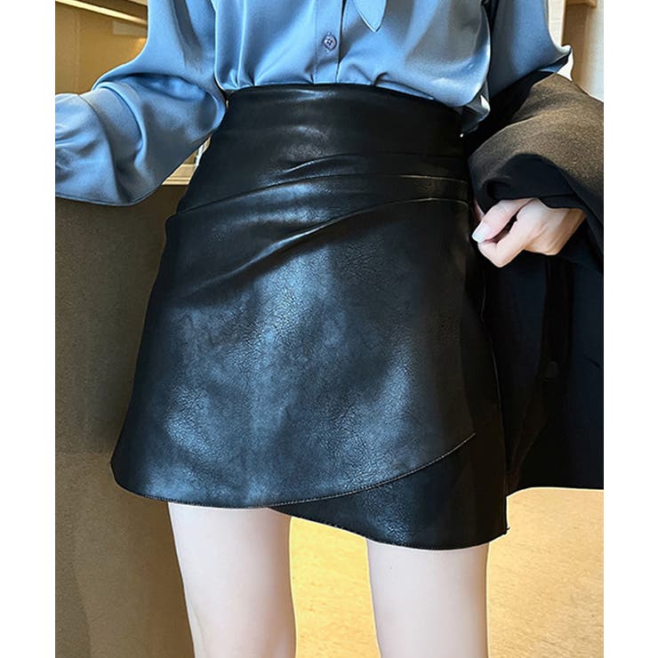 ブラック | PUレザー ミニスカート美脚ハイウエスト | SUNSHINE CLOSET