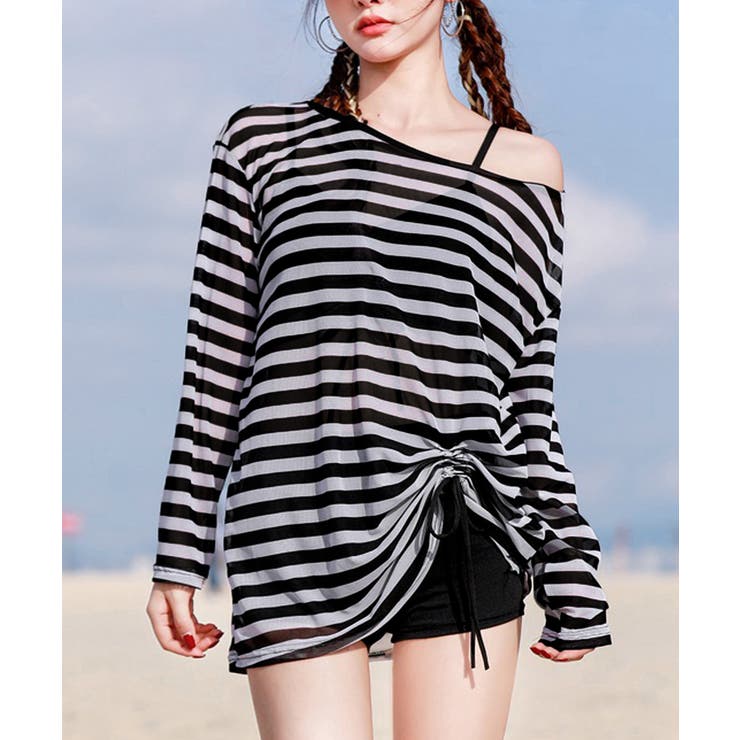 ブラック | 水着3点セット 露出控えめセパレート水着 | Miniministore