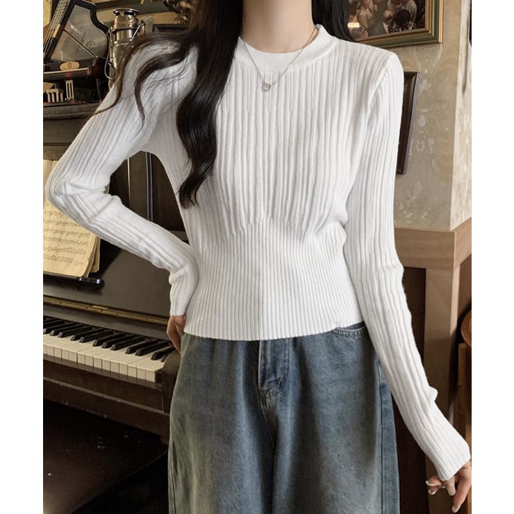 ホワイト | 秋冬 ニットトップス レディースきれいめ | Miniministore