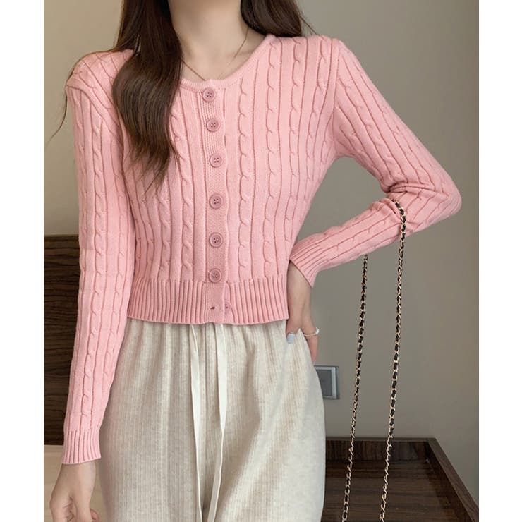 ピンク | ニットカーディガン レディース アウター | Miniministore