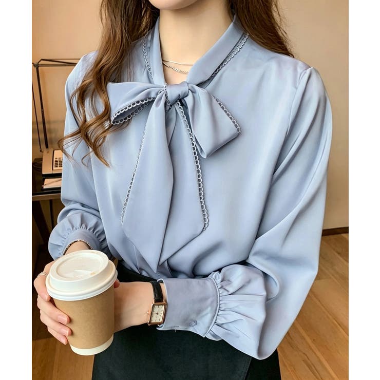 ブルー | シフォンブラウス 無地 上品 | SUNSHINE CLOSET