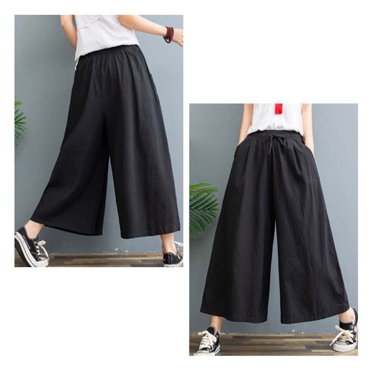 リネンワイドパンツ レデイース ガウチョパンツ | Miniministore | 詳細画像7 