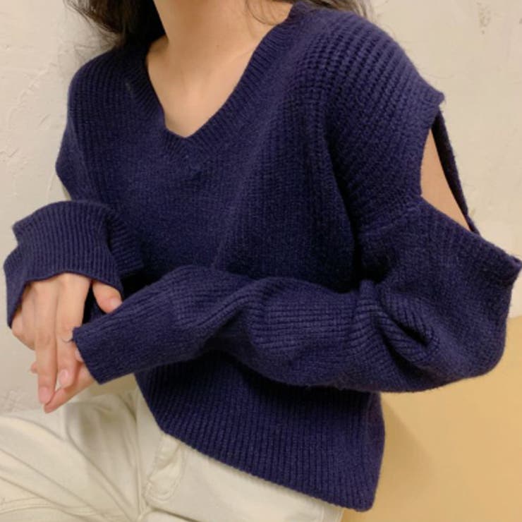 ニットセーター レディース Vネック[品番：II000006030