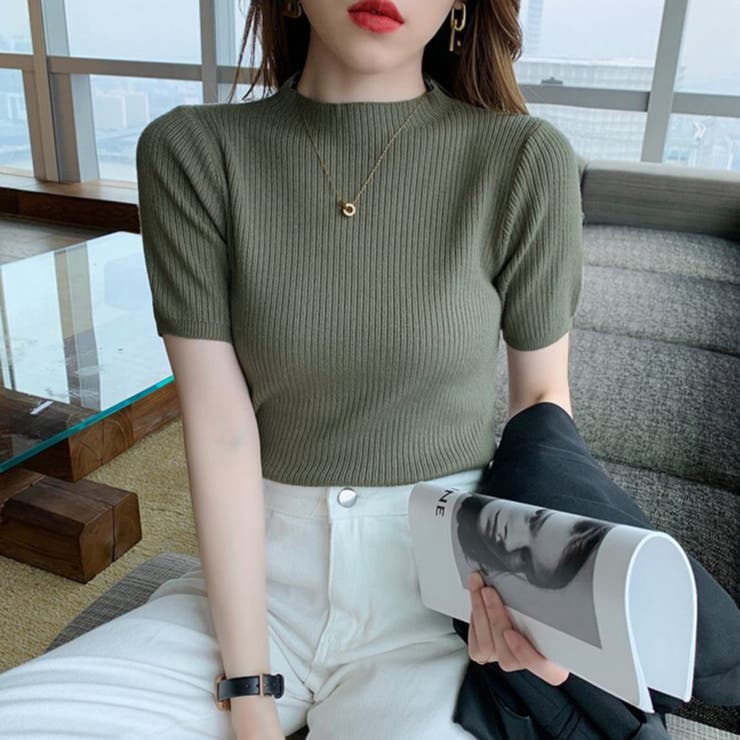 トップス minimini リブ タイトニット トップス[品番：II000006446]｜Miniministore