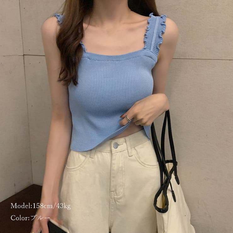 リブニット トップス スクエアネック | Miniministore | 詳細画像10 