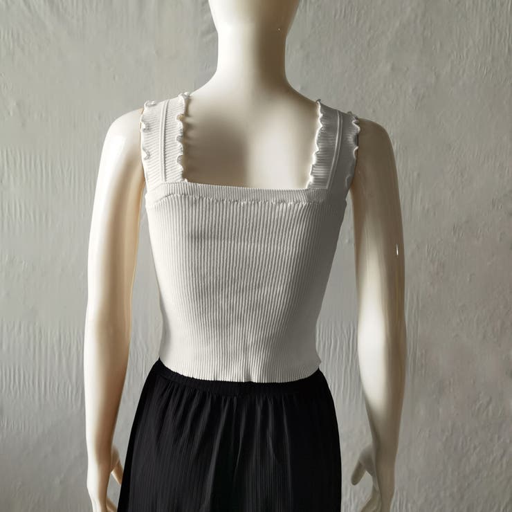リブニット トップス スクエアネック | Miniministore | 詳細画像14 
