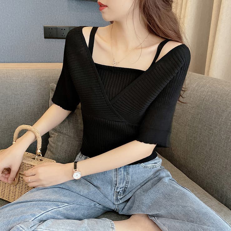 リブニット レイヤード風 ドッキング | Miniministore | 詳細画像8 