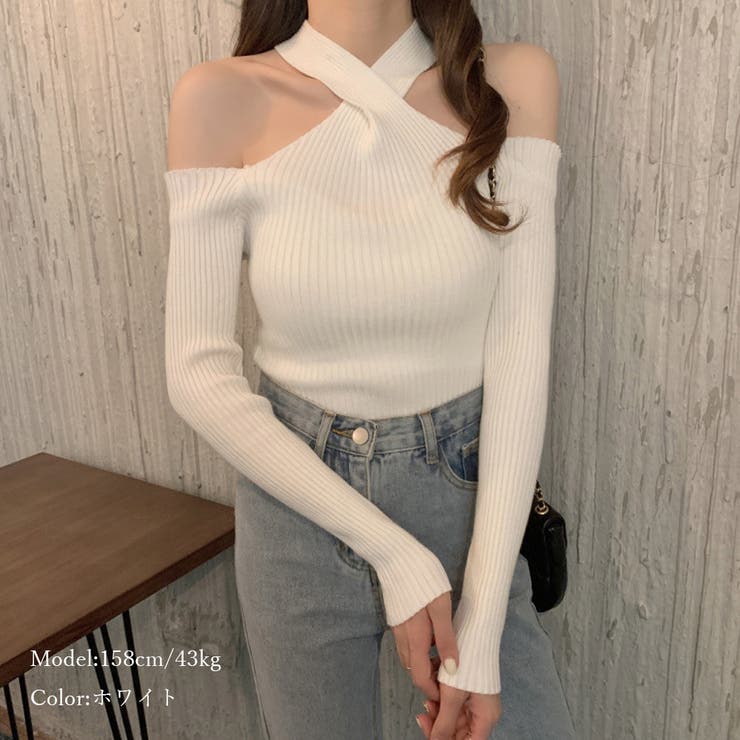 ニットトップス ホルターネック 肩出し | Miniministore | 詳細画像5 