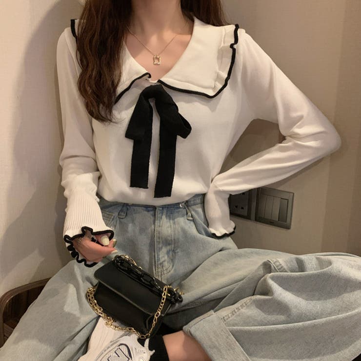 ニットトップス レディース リボン付き | Miniministore | 詳細画像8 