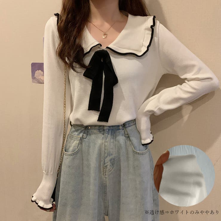 ニットトップス レディース リボン付き | Miniministore | 詳細画像9 