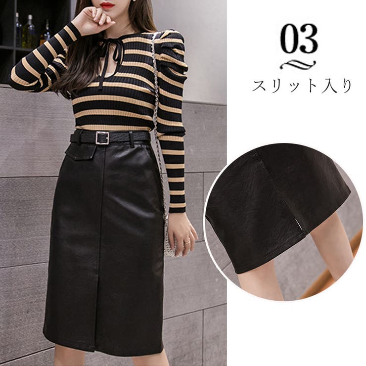 ANN DEMEULEMEESTER レザーミニスカート ベルトデザイン ベルト付き