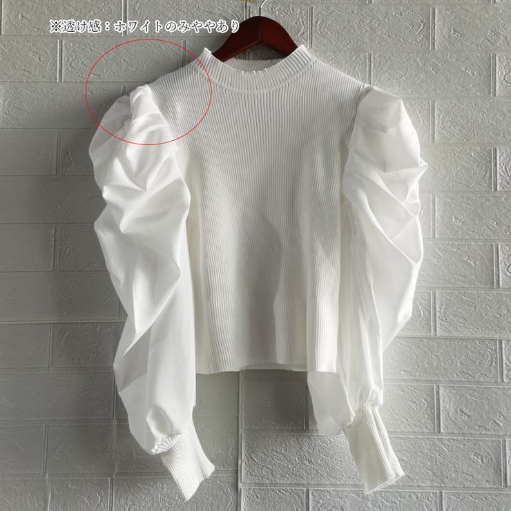 ニットトップス 重ね着風 リブニット | Miniministore | 詳細画像3 