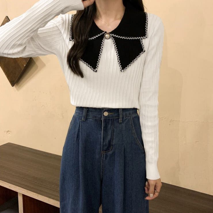 ニットトップス 襟付きニット 長袖 | Miniministore | 詳細画像6 