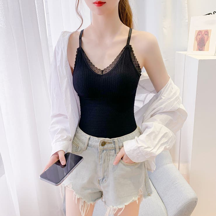 レースキャミソール カップ付きブラトップ | Miniministore | 詳細画像9 