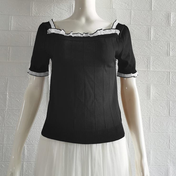 スクエアネック サマーニット レース付き | Miniministore | 詳細画像11 