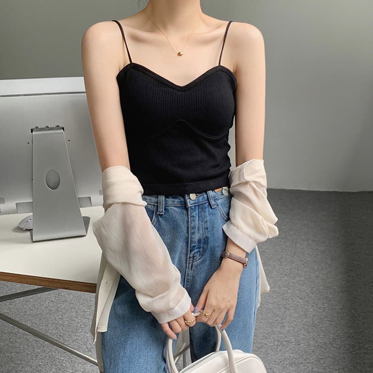 リブキャミソール レディース カップ付き | Miniministore | 詳細画像8 