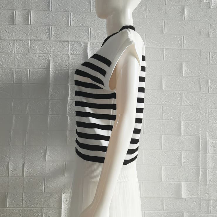 フレンチスリーブサマーニット ボーダー柄 | Miniministore | 詳細画像13 