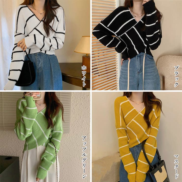 クロスニットトップス カシュクール風 | Miniministore | 詳細画像2 