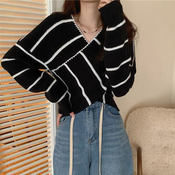 クロスニットトップス カシュクール風 | Miniministore | 詳細画像6 