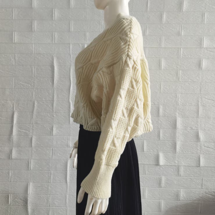 ケーブル編みニットカーディガンローゲージ | Miniministore | 詳細画像9 