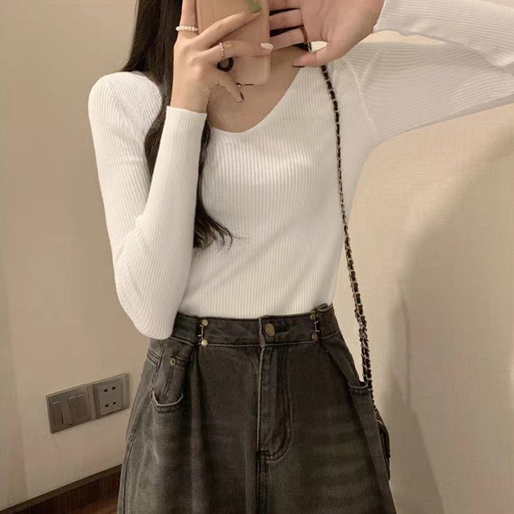 リブニットトップス レディース 韓国風 | Miniministore | 詳細画像5 