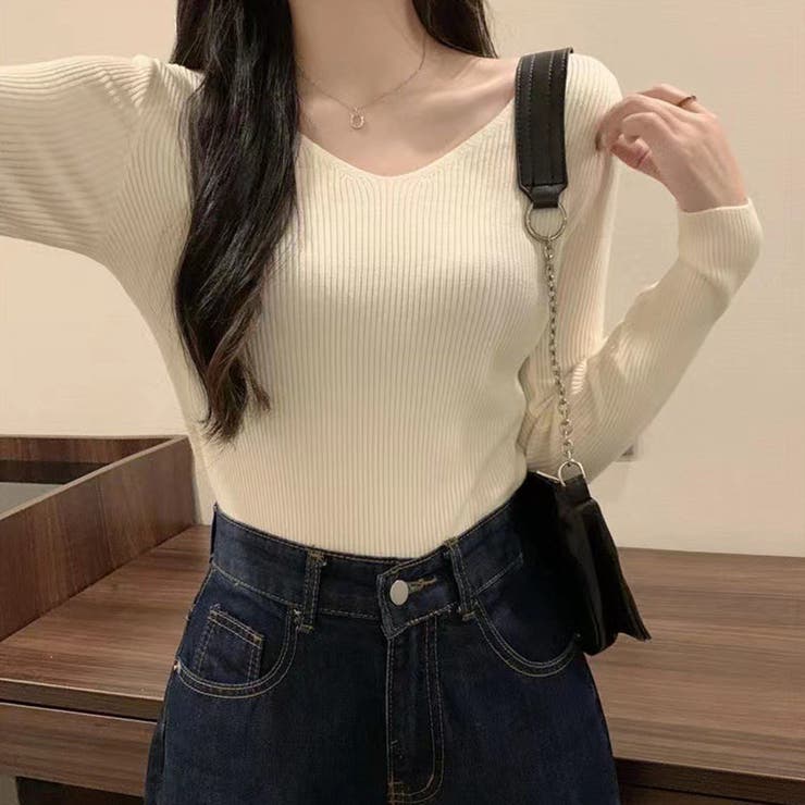 リブニットトップス レディース 韓国風 | Miniministore | 詳細画像8 