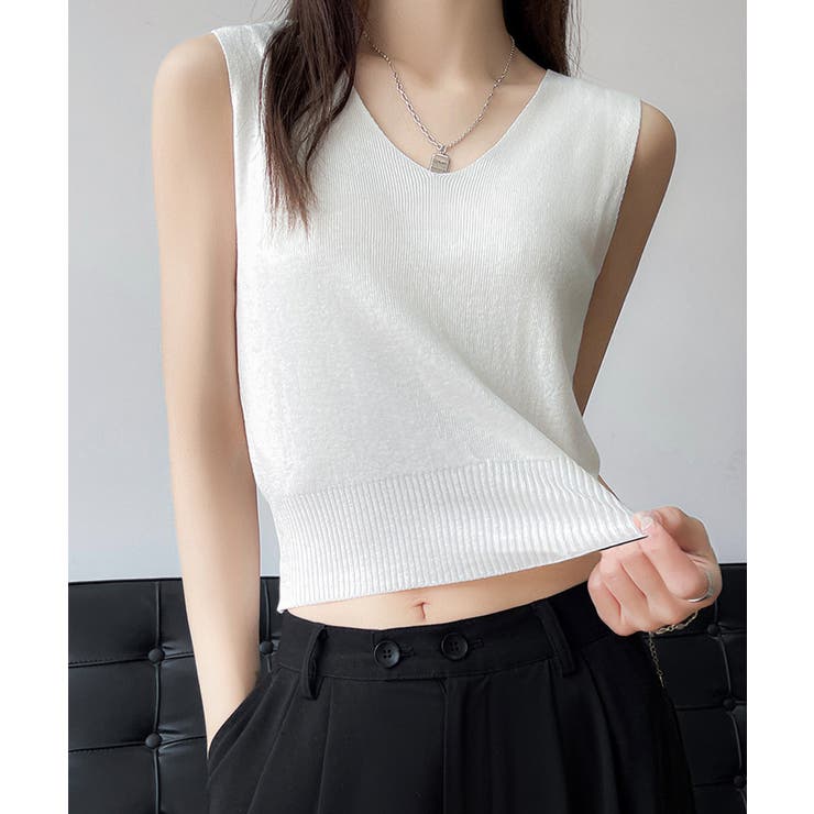 ニットタンクトップ Vネックサマーニット | Miniministore | 詳細画像6 