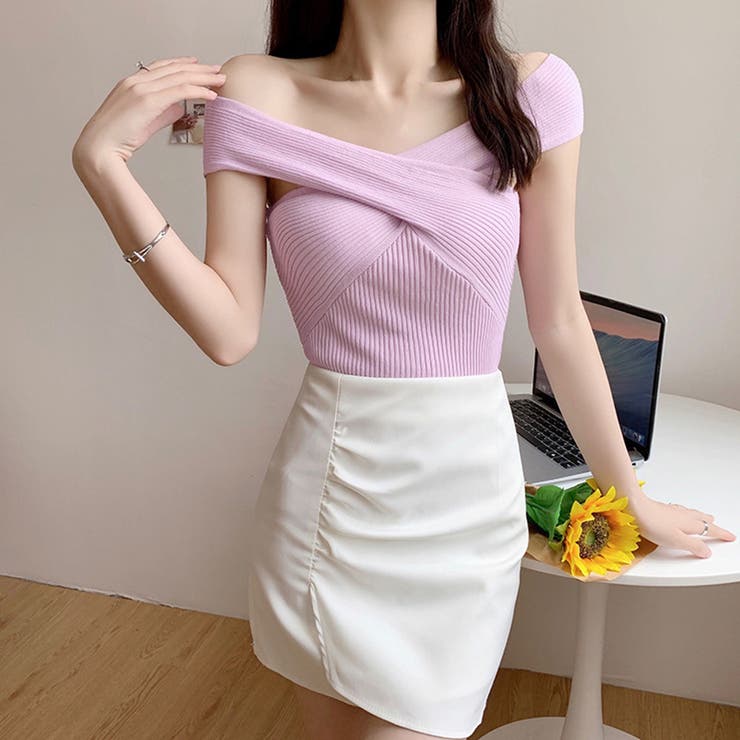 2WAYオフショルダーサマーニット 春夏 | Miniministore | 詳細画像9 