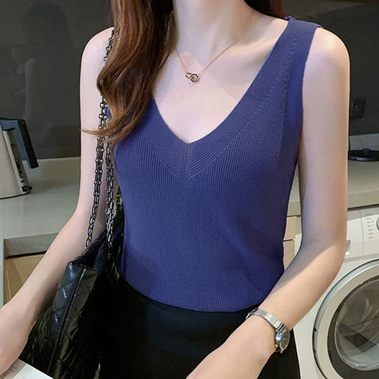 ニットタンクトップ Vネックサマーニット | Miniministore | 詳細画像8 