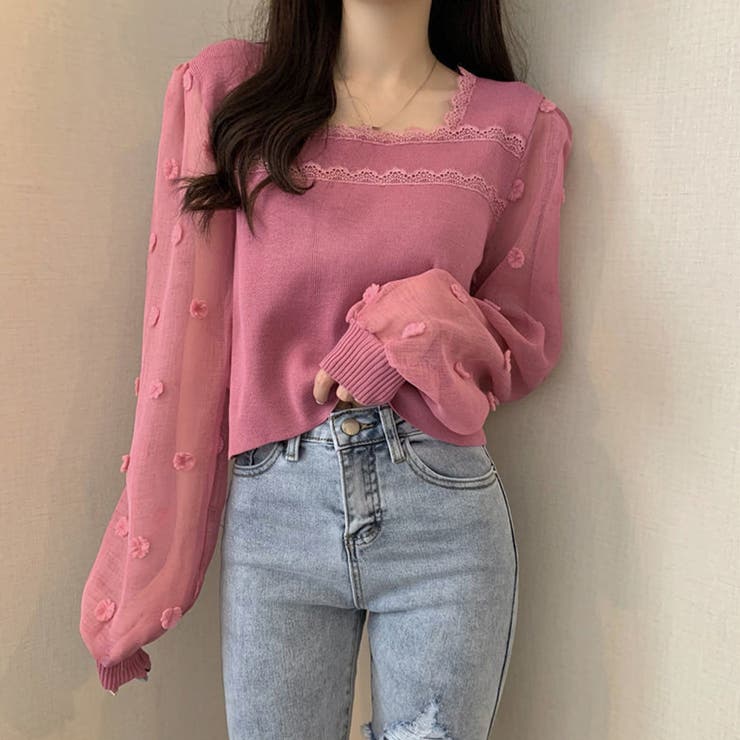 ニットブラウス 袖切り替えニットトップス | Miniministore | 詳細画像7 