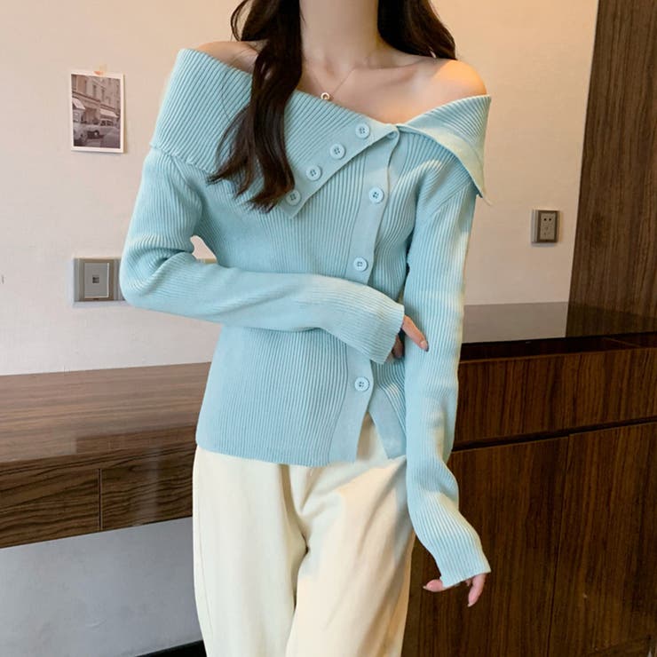 ニットトップス オフショルダーリブニット [品番：II000011020]｜Miniministore（ミニミニストア）のレディースファッション通販｜SHOPLIST（ショップリスト）