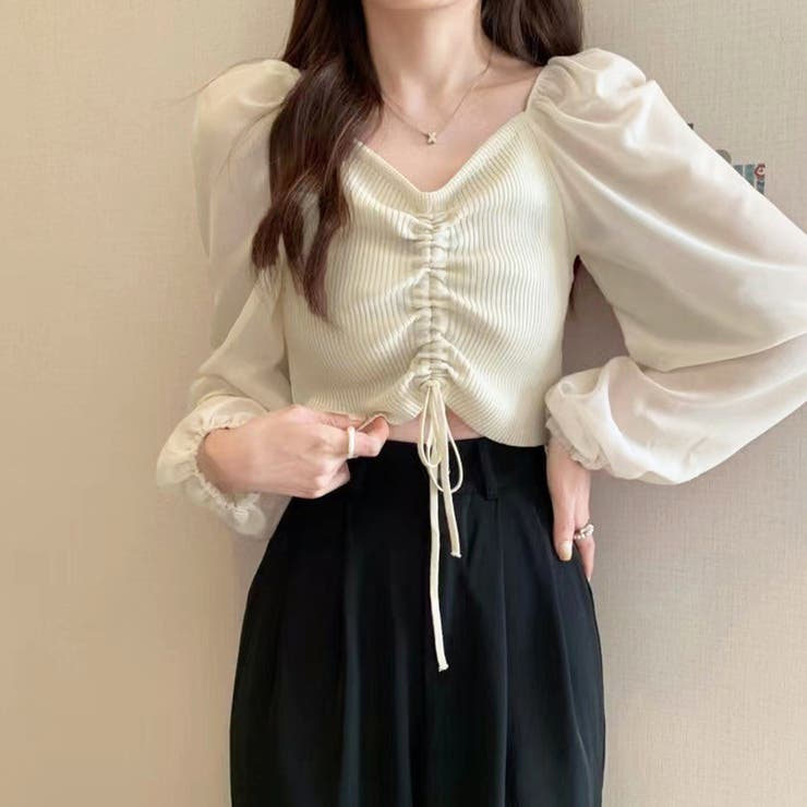 ニットトップス ドローストリング 韓国風 | Miniministore | 詳細画像7 