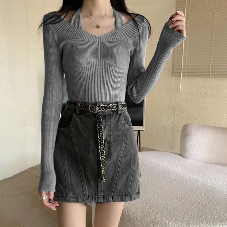 ニットトップス ホルターネックリブニット | Miniministore | 詳細画像10 