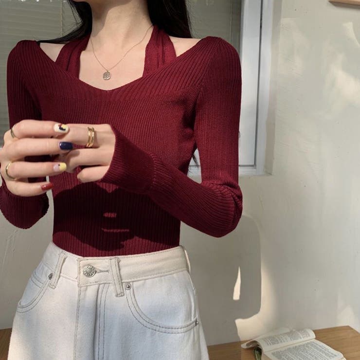 ニットトップス ホルターネックリブニット | Miniministore | 詳細画像11 