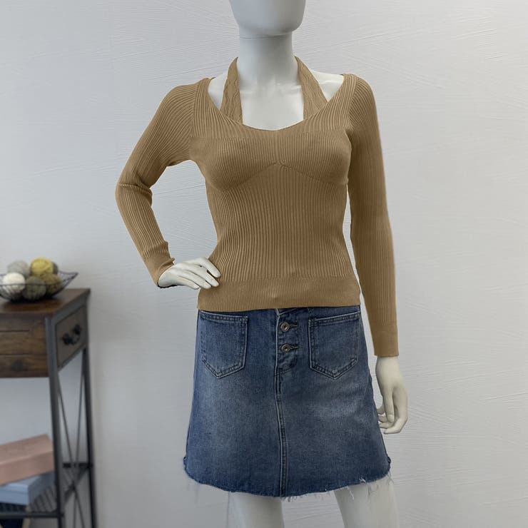 ニットトップス ホルターネックリブニット | Miniministore | 詳細画像14 