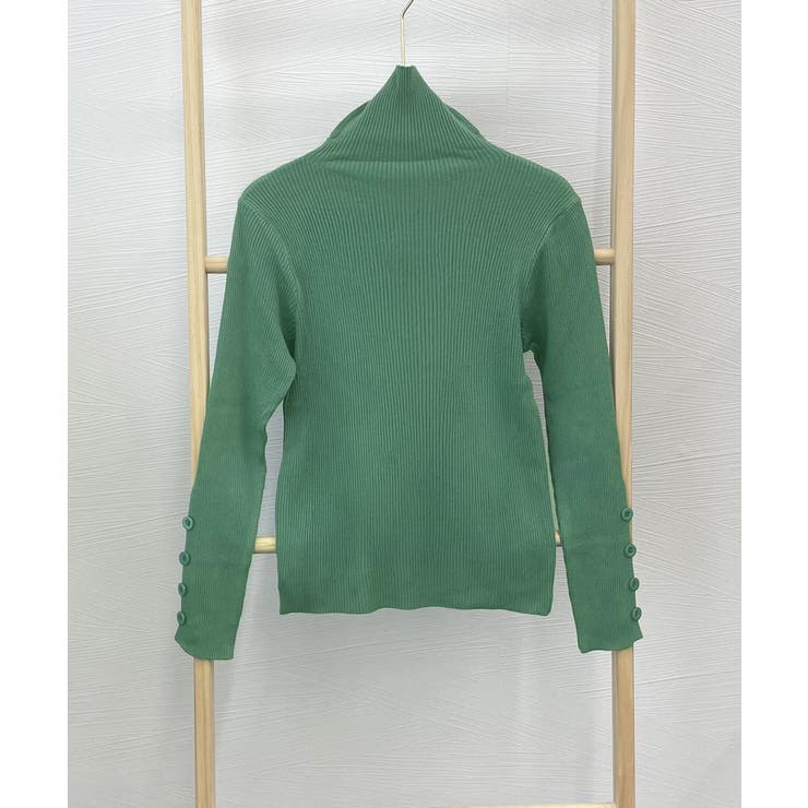 タートルネックニットトップス 袖口ボタン | Miniministore | 詳細画像13 