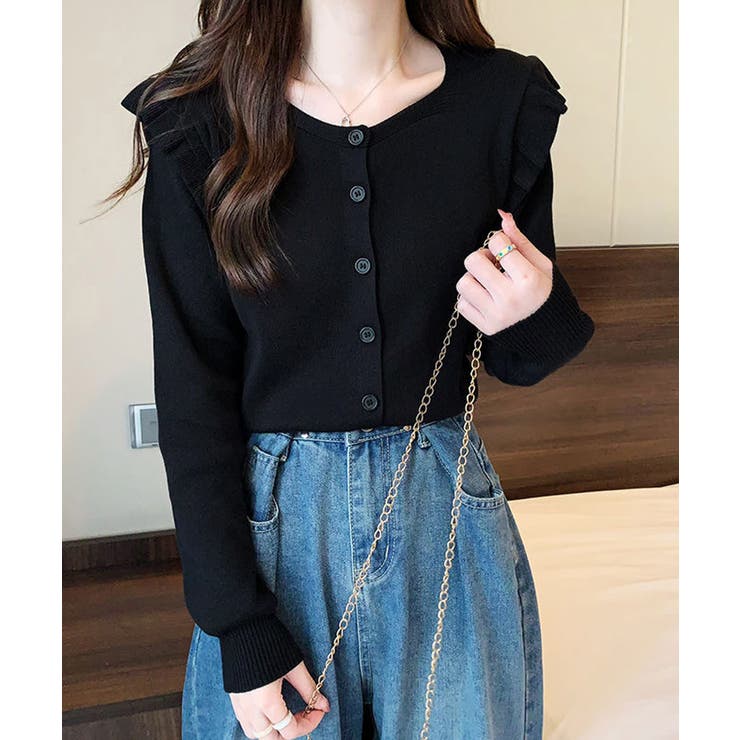 ニットカーディガン ショルダーフリル | Miniministore | 詳細画像2 