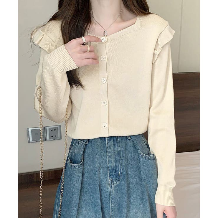 ニットカーディガン ショルダーフリル | Miniministore | 詳細画像5 