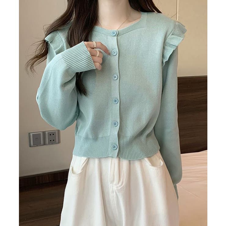 ニットカーディガン ショルダーフリル | Miniministore | 詳細画像6 