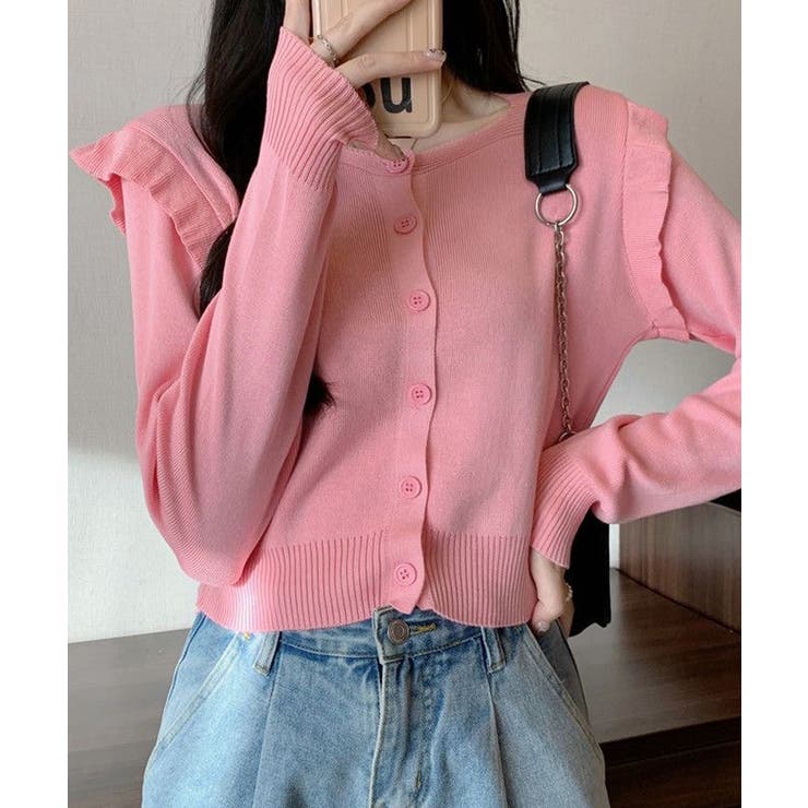 ニットカーディガン ショルダーフリル | Miniministore | 詳細画像7 